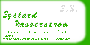 szilard wasserstrom business card